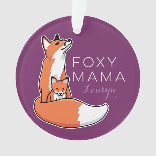 Foxy Fox Mama avec bébé, personnalisé (devant)