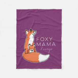 Foxy Fox Mama met Baby, op maat gemaakt Fleece Deken