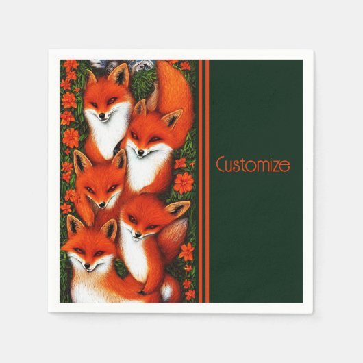 Foxy Fun Green Servet (Voorkant)