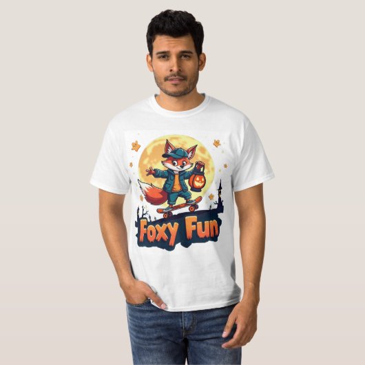 Foxy Fun Halloween Schaats T-shirt (Voorkant volledig)