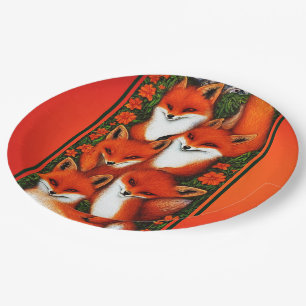 Foxy Fun Sinaasappel Papieren Bordje