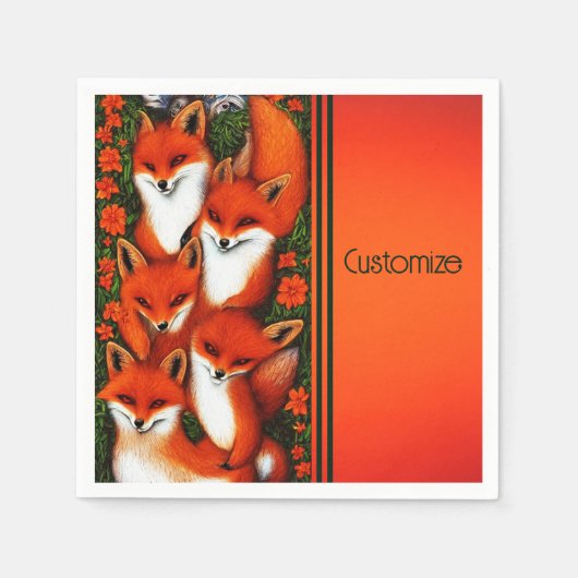 Foxy Fun Sinaasappel Servet (Voorkant)