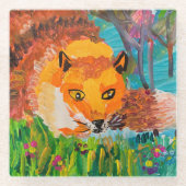 Foxy Glazen Onderzetter (Voorkant)
