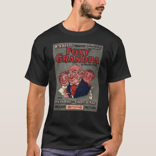 Foxy Grandpa (zwart) T-shirt (Voorkant)