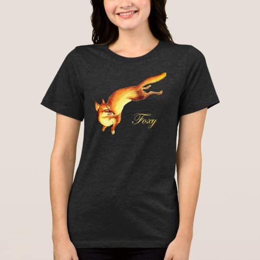 Foxy -  Japanse schets van een vos Tri-Blend Shirt (Voorkant)
