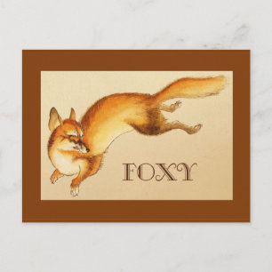 "Foxy" —  Japanse schets van vossen Briefkaart
