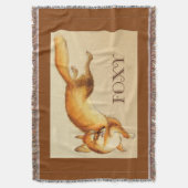 "Foxy" — Japanse schets van vossen Deken (Voorkant Verticaal)