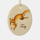 "Foxy" — Japanse schets van vossen Keramisch Ornament (Rechts)