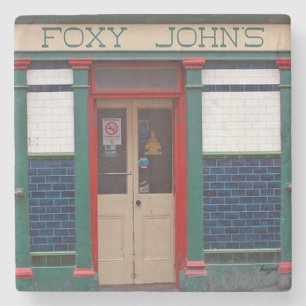Foxy John's, Dingle, Irish Pub Marble Onderzetter. Stenen Onderzetter