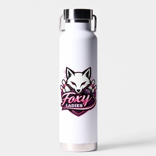 Foxy Ladies Bowling Team Logo Waterfles (Voorkant)