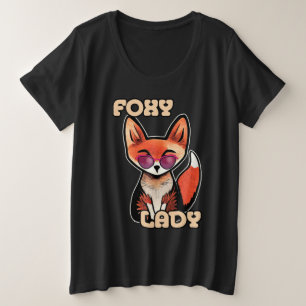 Foxy Lady Cute Fox Grote Maat T-shirt