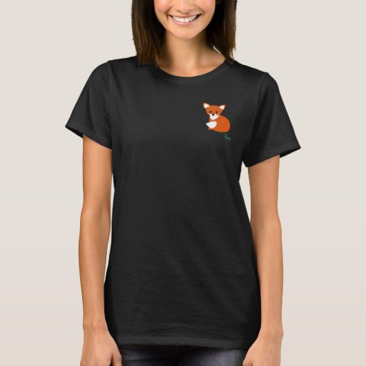 Foxy Little Fox Design T-shirt (Voorkant)