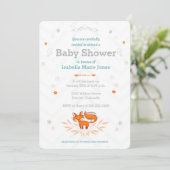 Foxy Loxy Baby shower Invitation Kaart (Staand voorkant)