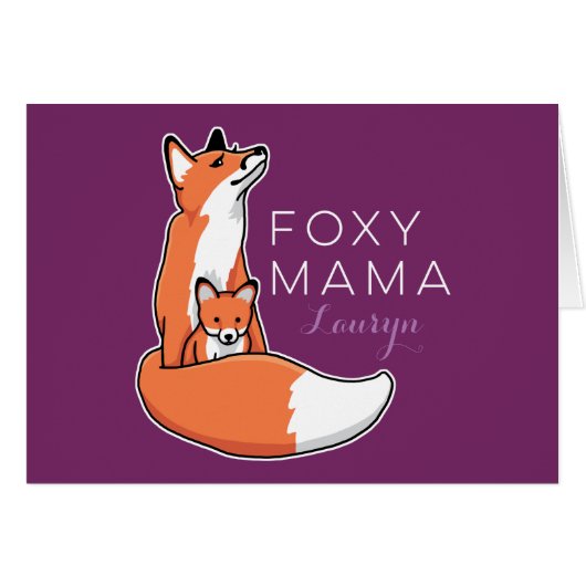 Foxy Mama Red Fox avec Pup, Personnalisé (Devant Horizontal)