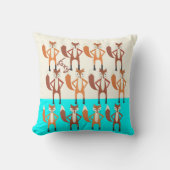 Foxy Neon Aqua Monogramme Coussin Fox Stylisé (Recto)