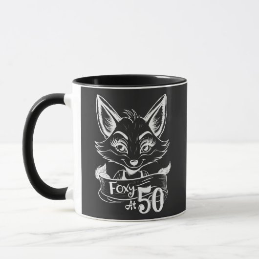 Foxy op 50, Happy 50th Birthday Fox / Vixen Black Mok (Links)
