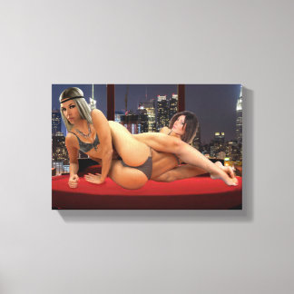 Foxy Penthouse Wrestling Canvas Afdruk
