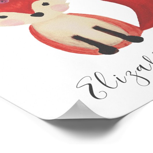 Foxy Personalized Nursery Wall Art Poster (Hoek)