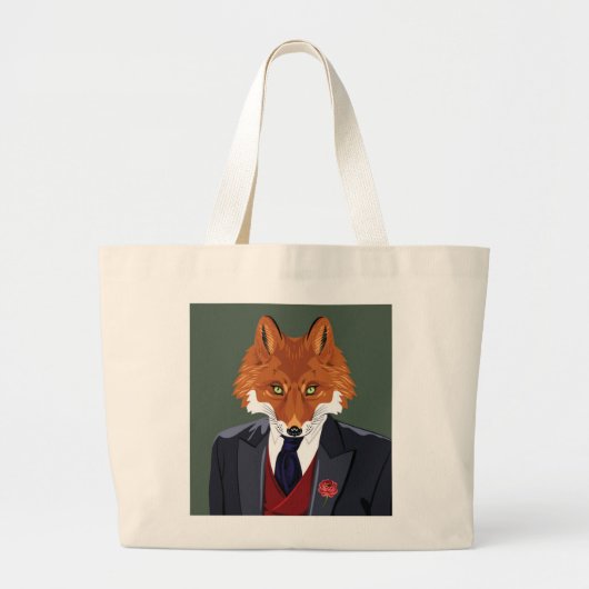 Foxy Portrait Grote Tote Bag (Voorkant)
