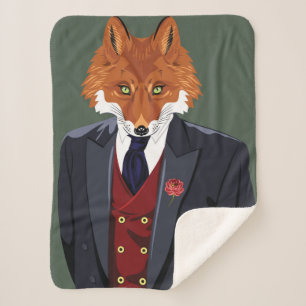 Foxy Portrait Sherpa Deken