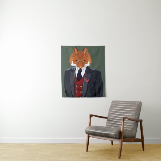 Foxy Portrait Wandkleed (In situ)