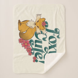 Foxy Schattige met bloemen Sherpa Deken