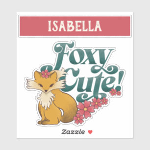 Foxy Schattige met bloemen Sticker