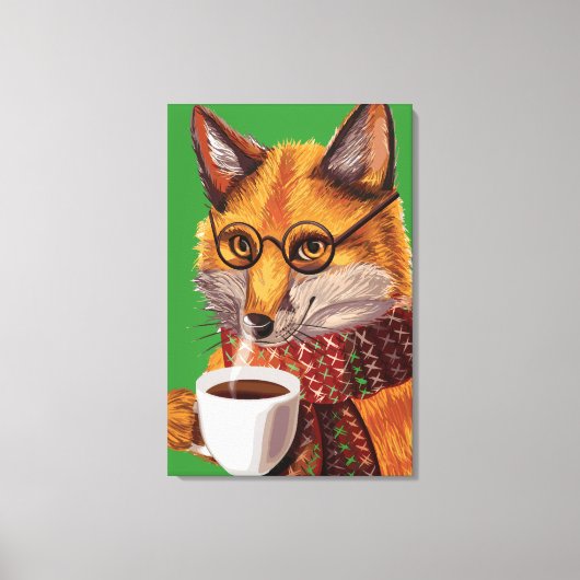 Foxy Tea-tijd Canvas Afdruk (Voorkant)