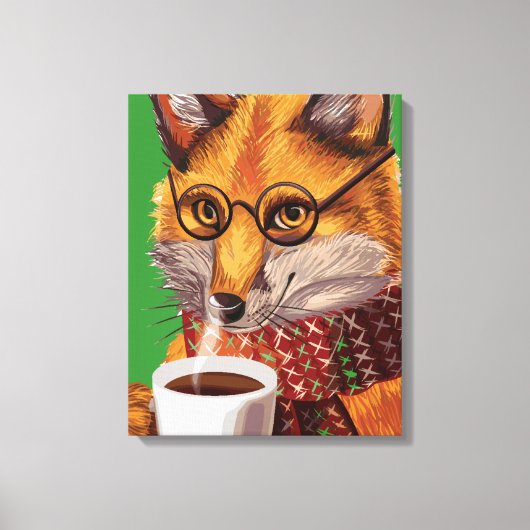 Foxy Tea-tijd Canvas Afdruk (Voorkant)
