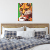 Foxy Tea-tijd Canvas Afdruk (Insitu (Slaapkamer))