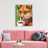 Foxy Tea-tijd Canvas Afdruk (Insitu (Woonkamer))