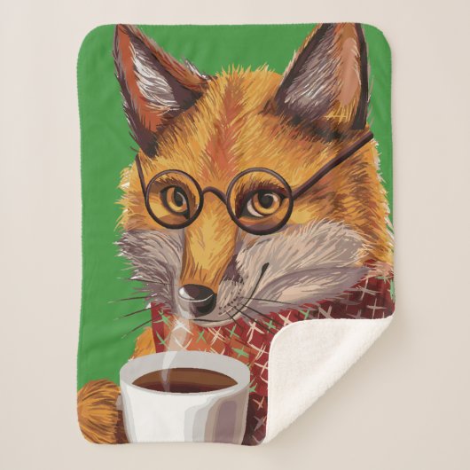 Foxy Tea Time Sherpa Deken (Voorkant)