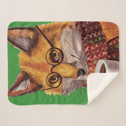 Foxy Tea Time Sherpa Deken (Voorkant (horizontaal))