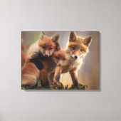 Foxy Triplets Canvas Afdruk (Voorkant)