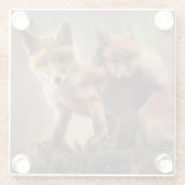 Foxy Triplets Glazen Onderzetter (Achterkant)