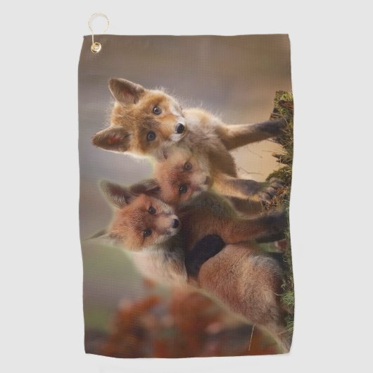 Foxy Triplets Golfhanddoek (Voorkant)
