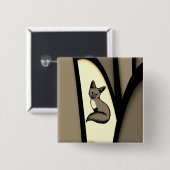 Foxy Vierkante Button 5,1 Cm (Voorkant /achterkant)