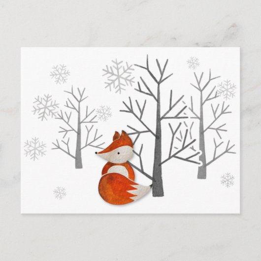 Foxy Winter Forest Briefkaart (Voorkant)