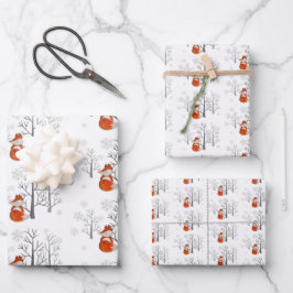 Foxy Winter Forest Inpakpapier Vel