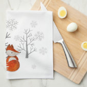 Foxy Winter Forest Kitchen Towel Theedoek (Quarter Fold)
