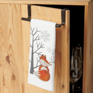 Foxy Winter Forest Kitchen Towel Theedoek