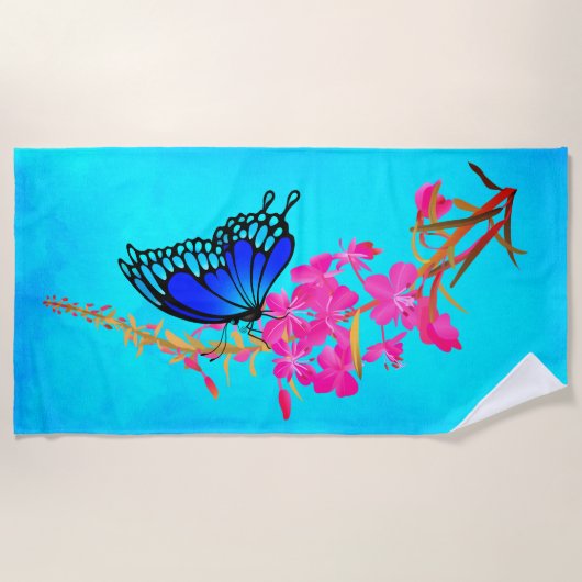 Foyer Avec Papillon - Serviette de plage (Devant)