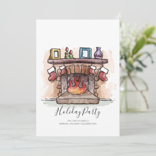 Foyer d'aquarelle Fête Invitation (Debout devant)