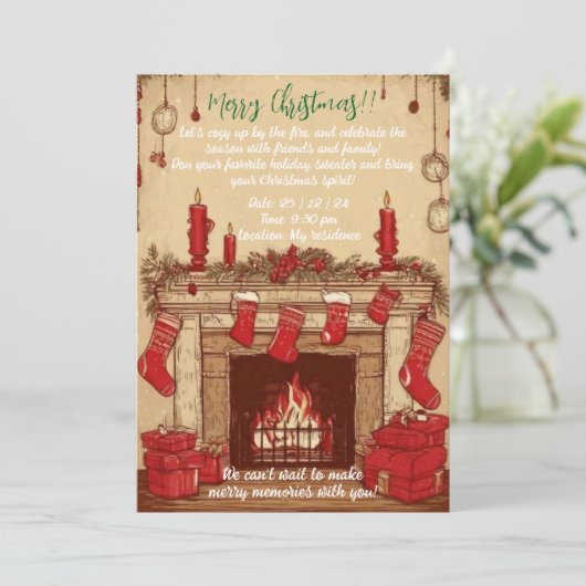 Foyer de Noël Invitation (Debout devant)