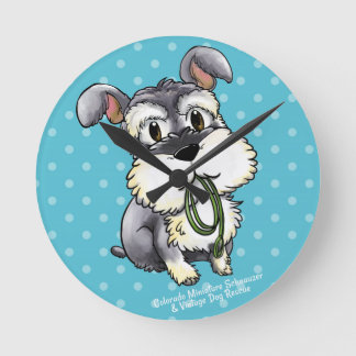 Fozi Schnauzer - wandklok Ronde Klok