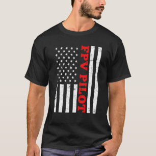 Fpv Piloot Amerika Vlag Racing Drone Quadcopter T-shirt