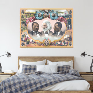 Fr3d3rick Bailey Douglass met zwarte abolitionist Canvas Afdruk