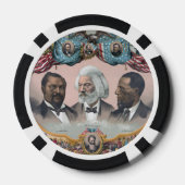 Fr3d3rick Bailey Douglass met zwarte abolitionist Poker Chips (Achterkant)