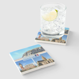 FR Calais - Pet Blanc Nez - Hotel de Ville - Stenen Onderzetter