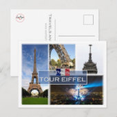 FR Frankrijk - de Eiffeltoren Parijs - Briefkaart (Voorkant / Achterkant)